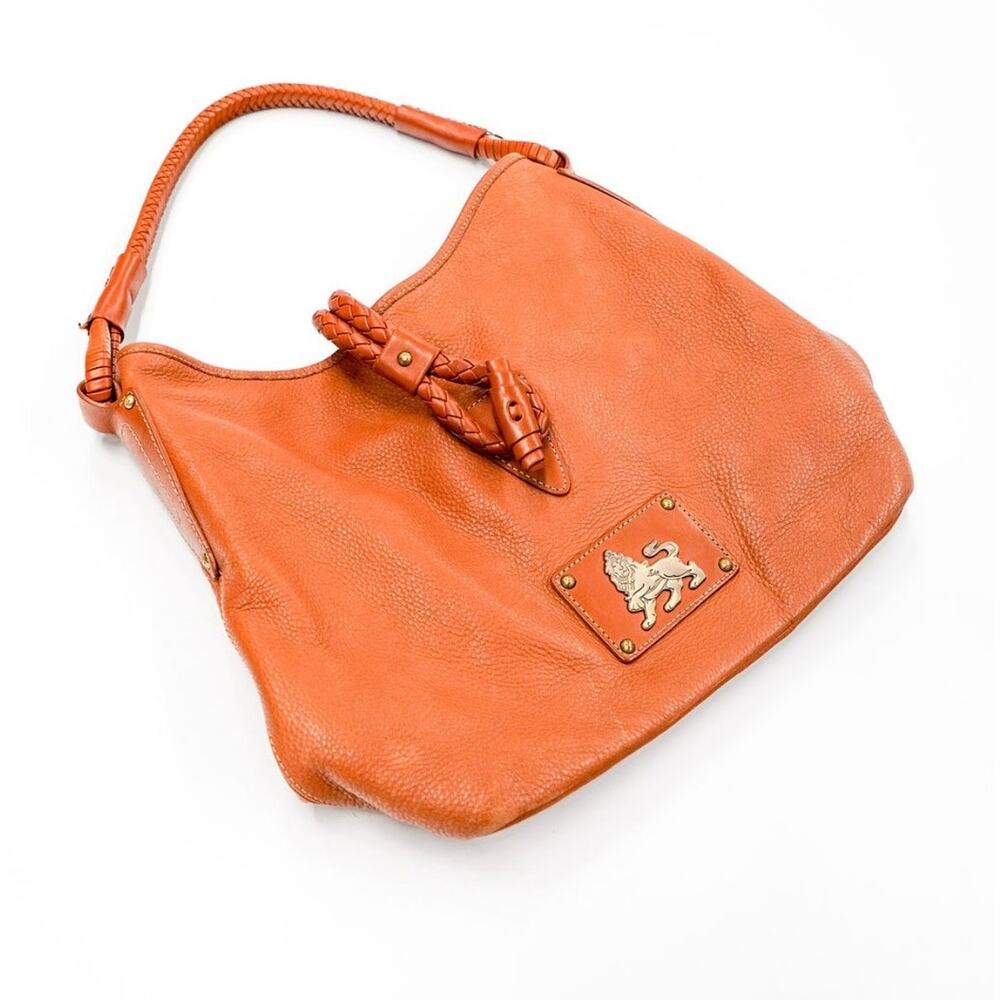 MCM Vintage Brown Leather Braided Strap Hobo Bag - Picture 2 of 9